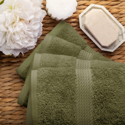 Set di 4 asciugamani in cotone egiziano di qualità superiore, di alta qualità e di grande spessore