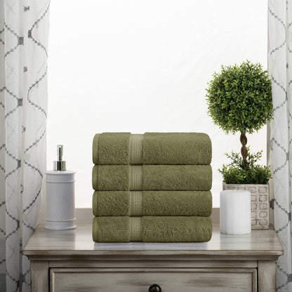 Set di 4 asciugamani in cotone egiziano di qualità superiore, di alta qualità e di grande spessore