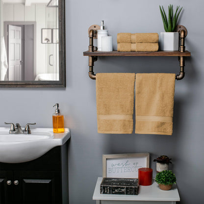 Set di 4 asciugamani in cotone egiziano di qualità superiore, di alta qualità e di grande spessore