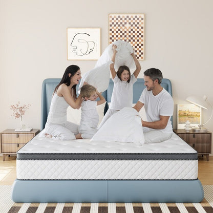 Materasso ibrido SweDrea da 10'' con livello di comfort medio, in una scatola. Materasso traspirante e rinfrescante.