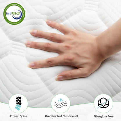 Materasso ibrido in memory foam con infusione di gel SweDrea da 12 pollici, rinfrescante e traspirante con CertiPUR-US, SGS e OEKO-TEX