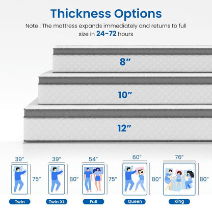 Materasso in memory foam ibrido SweDrea 12 - Sensazione media, carbone di bambù, certificato CertiPUR-US e OEKO-TEX