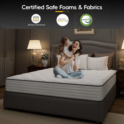 Materasso ibrido SweDrea 8/12 - Memory foam in gel, mediamente rigido, traspirante e certificato