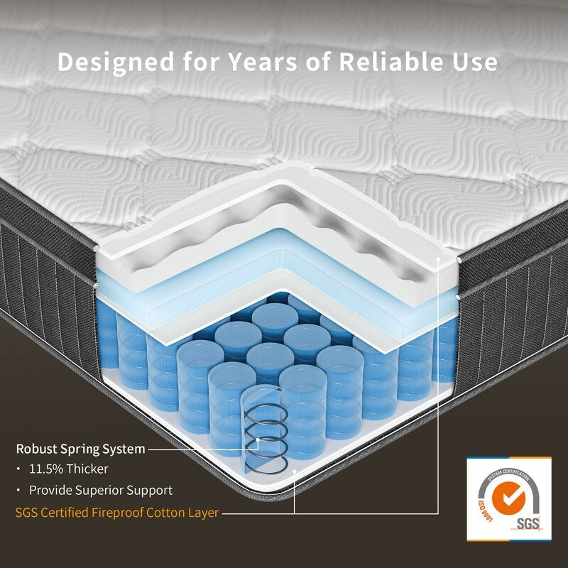 Materasso ibrido SweDrea Plush - 12 notti rinfrescanti per chi dorme caldo