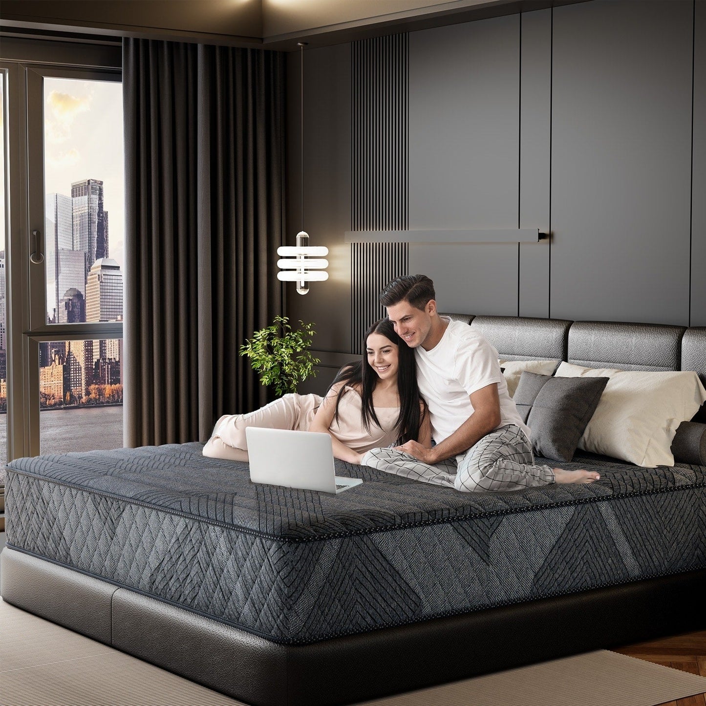 Materasso traspirante rinfrescante SweDrea Medium Hybrid Memory Foam da 14 pollici con CertiPUR-US, SGS e OEKO-TEX