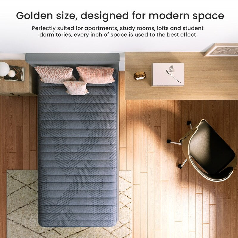 Materasso ibrido SweDrea Twin Size 8 pollici - Sottile, traspirante e di supporto per alleviare la pressione in dormitori e appartamenti