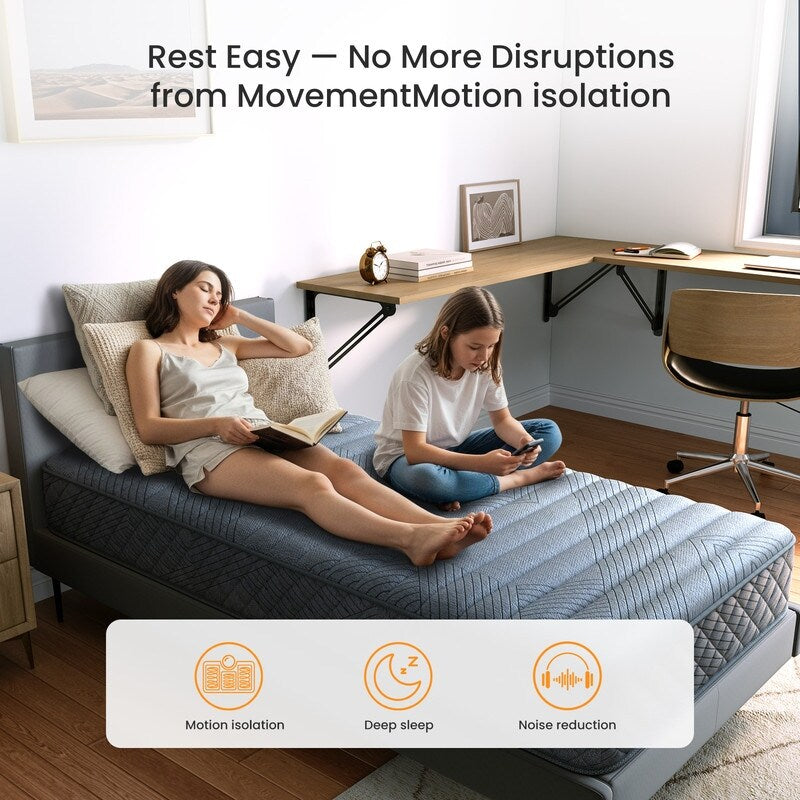 Materasso ibrido SweDrea Twin Size 8 pollici - Sottile, traspirante e di supporto per alleviare la pressione in dormitori e appartamenti