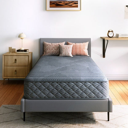 Materasso ibrido SweDrea Twin Size 8 pollici - Sottile, traspirante e di supporto per alleviare la pressione in dormitori e appartamenti