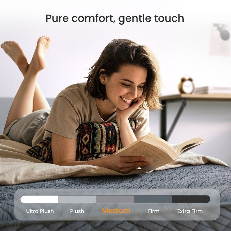 Materasso ibrido SweDrea Twin Size 8 pollici - Sottile, traspirante e di supporto per alleviare la pressione in dormitori e appartamenti