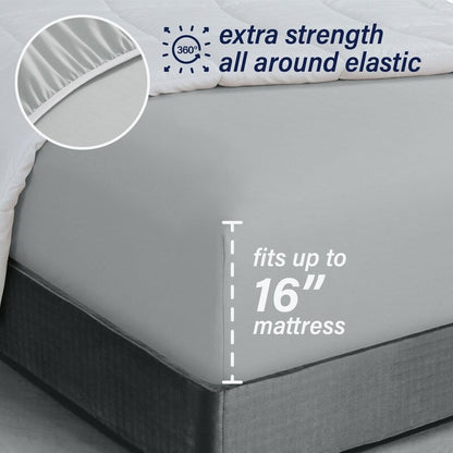 Lenzuolo con angoli singolo Swift Home in microfibra spazzolata doppia da 16 pollici con tasca profonda