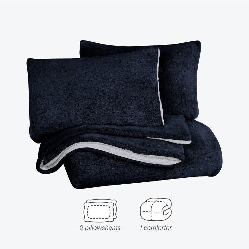 Set di piumoni reversibili Swift Home in peluche a pelo alto e sherpa di lusso