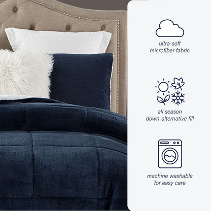 Set di piumoni reversibili Swift Home in peluche a pelo alto e sherpa di lusso