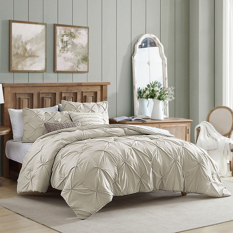 Set di piumoni in microfibra ultra morbida Swift Home Modern Diamond Pintuck, 3 pezzi