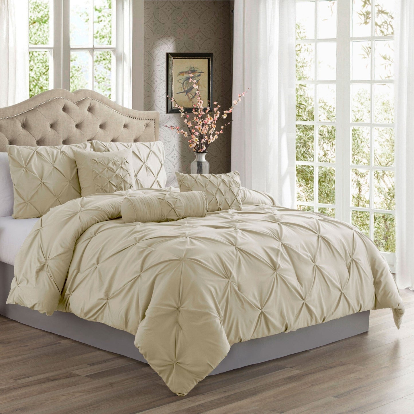 Set di piumoni in microfibra ultra morbida Swift Home Modern Diamond Pintuck, 3 pezzi