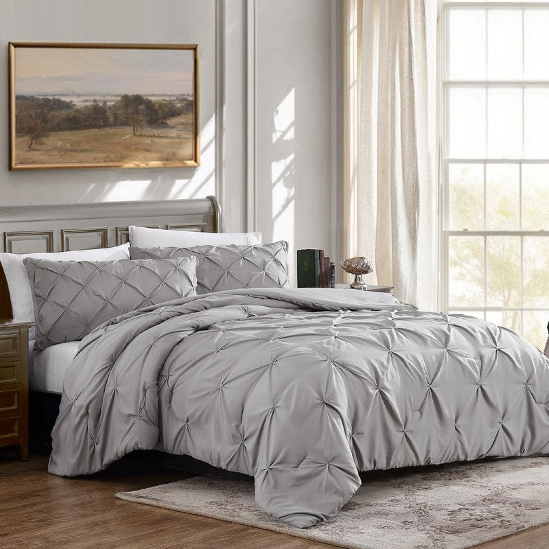 Set di piumoni in microfibra ultra morbida Swift Home Modern Diamond Pintuck, 3 pezzi