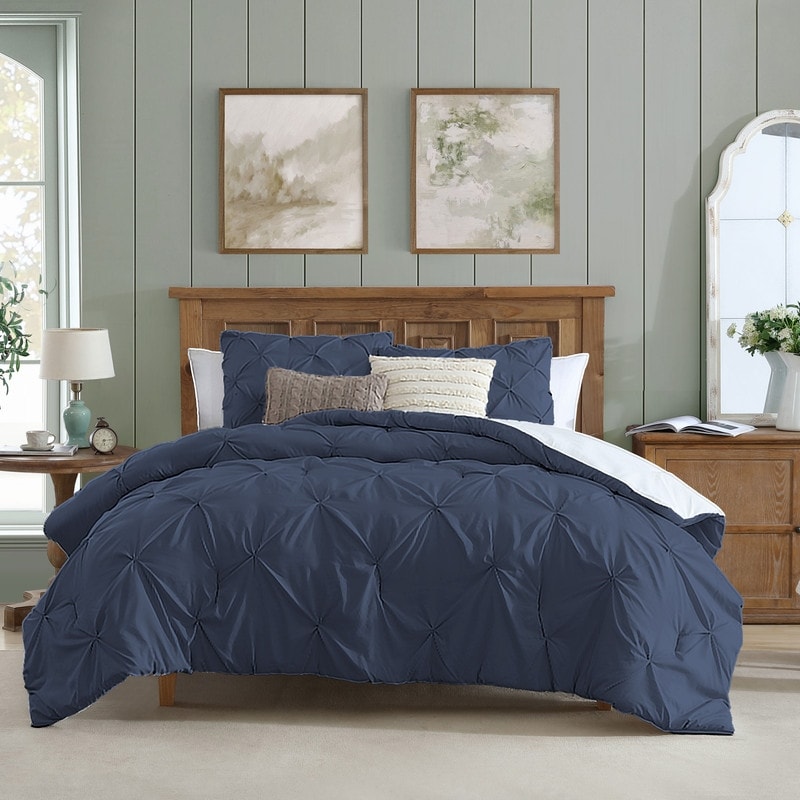 Set di piumoni in microfibra ultra morbida Swift Home Modern Diamond Pintuck, 3 pezzi