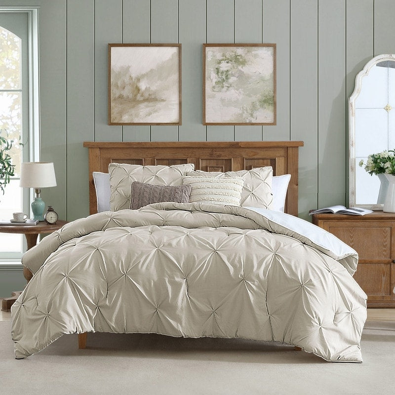 Set di piumoni in microfibra ultra morbida Swift Home Modern Diamond Pintuck, 3 pezzi