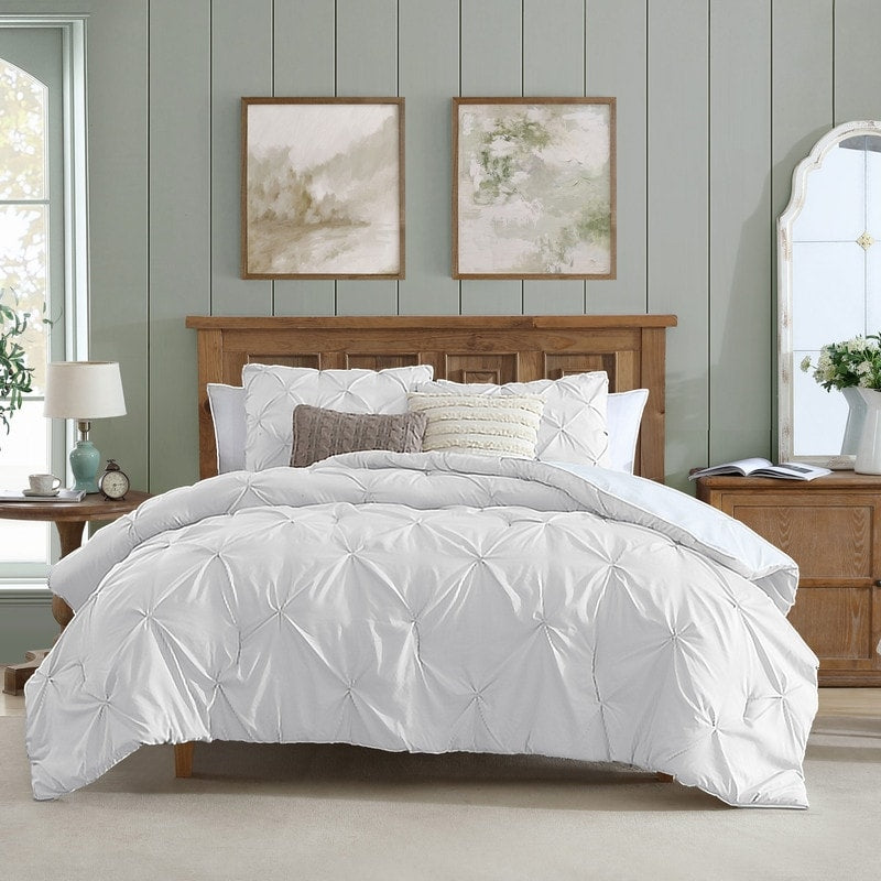 Set di piumoni in microfibra ultra morbida Swift Home Modern Diamond Pintuck, 3 pezzi