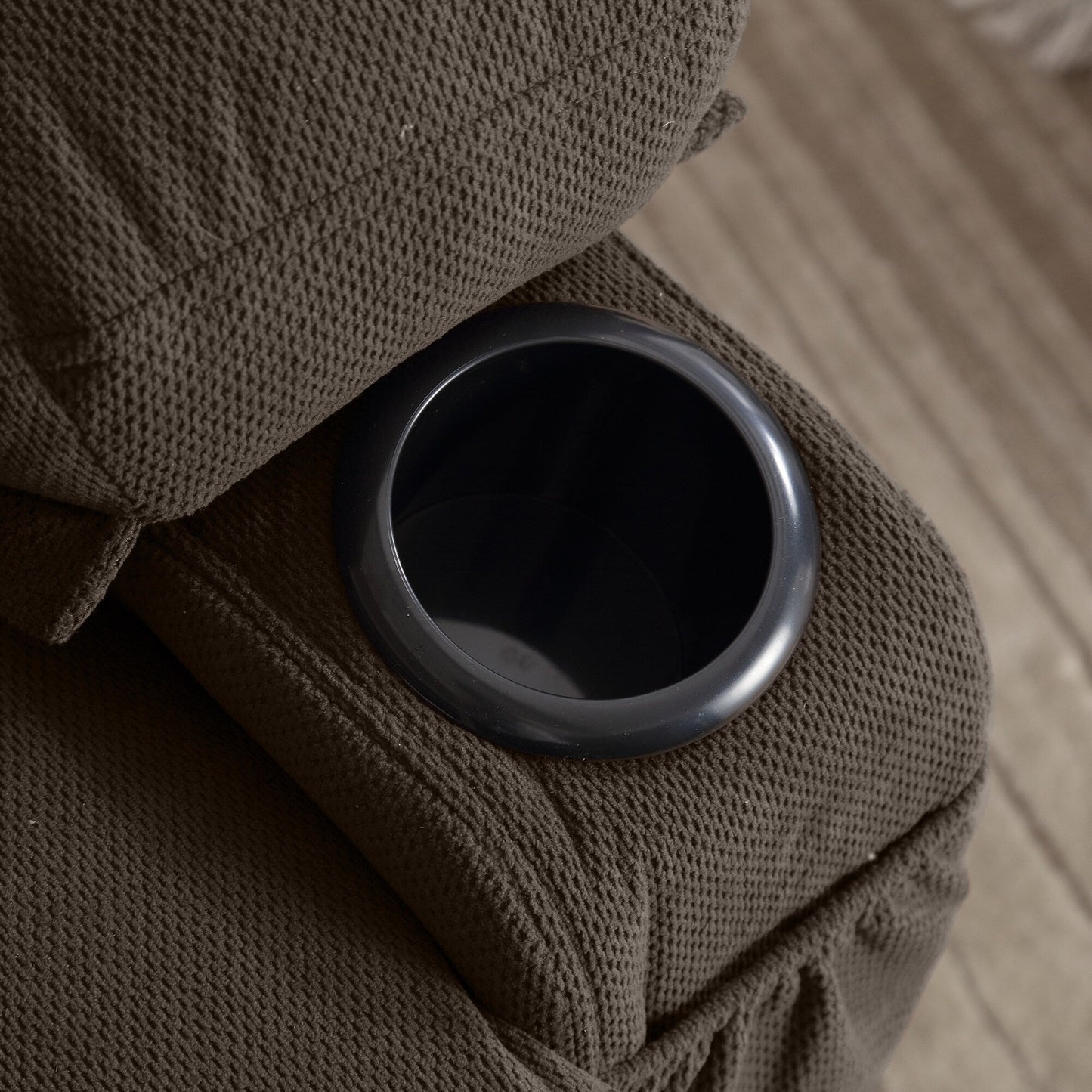 Divano reclinabile oscillante con massaggio riscaldato, con USB e 2 portabicchieri nelle tasche laterali