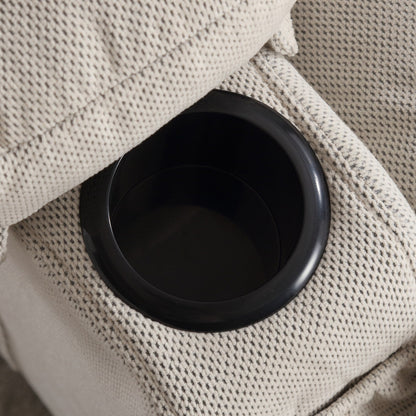 Divano reclinabile oscillante con massaggio riscaldato, con USB e 2 portabicchieri nelle tasche laterali