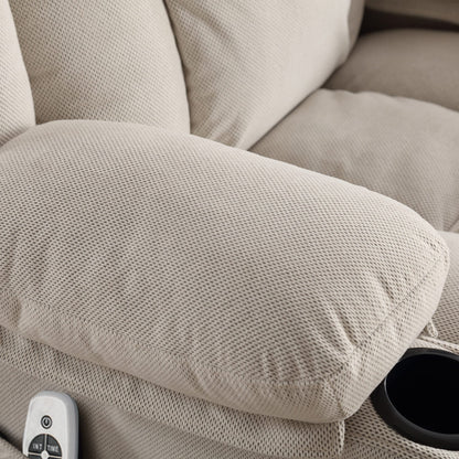 Divano reclinabile oscillante con massaggio riscaldato, con USB e 2 portabicchieri nelle tasche laterali