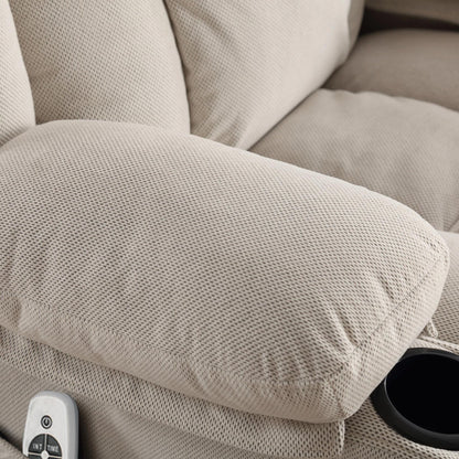 Divano reclinabile oscillante con massaggio riscaldato, con USB e 2 portabicchieri nelle tasche laterali