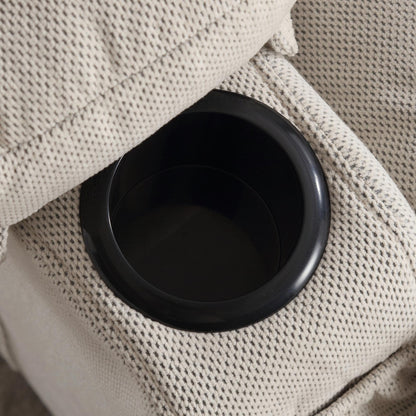 Divano reclinabile oscillante con massaggio riscaldato, con USB e 2 portabicchieri nelle tasche laterali