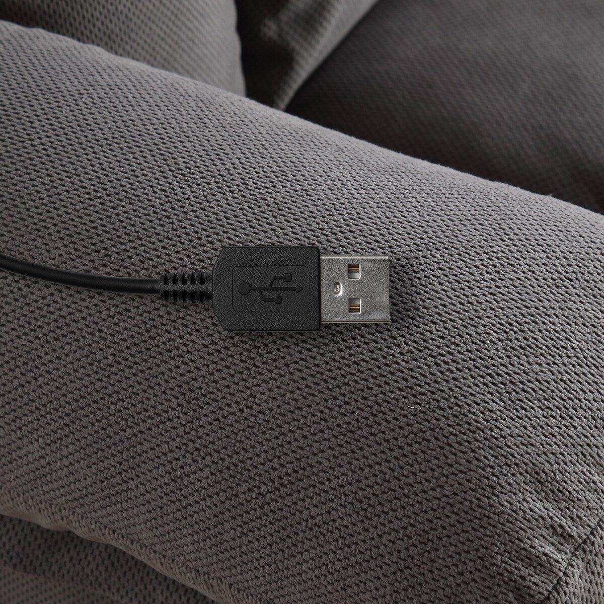 Divano reclinabile basculante con massaggio riscaldato, con USB e 2 portabicchieri nelle tasche laterali, Pacchetto A+B (BEIGE)