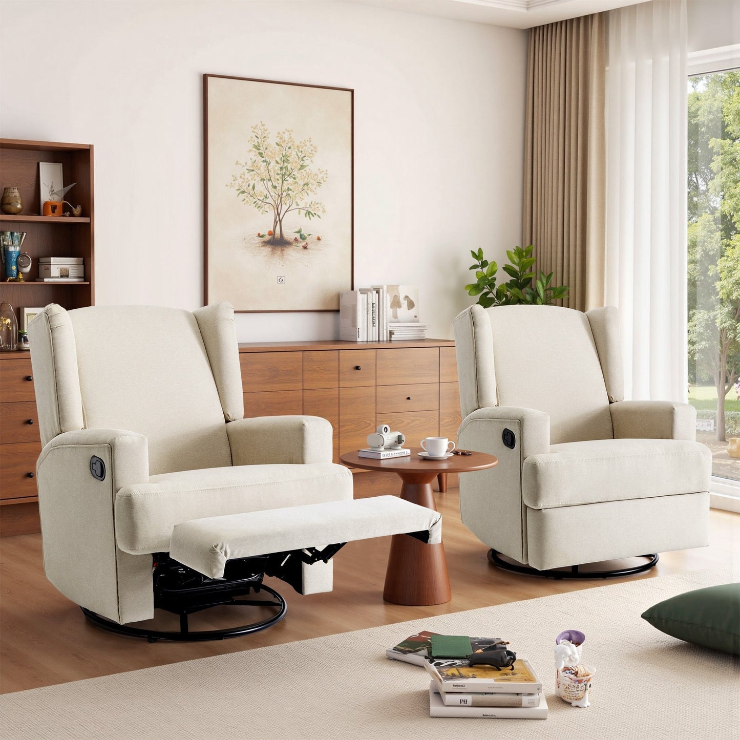 Poltrona reclinabile girevole per bambini, set da 2