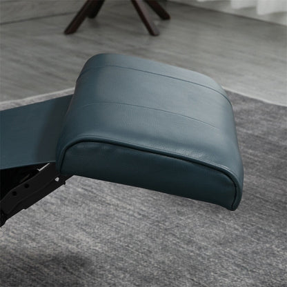 Poltrona reclinabile girevole manuale in pelle con braccioli e poggiapiedi estensibile