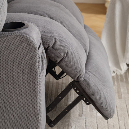 Poltrona reclinabile girevole massaggiante in velluto con riscaldamento e USB