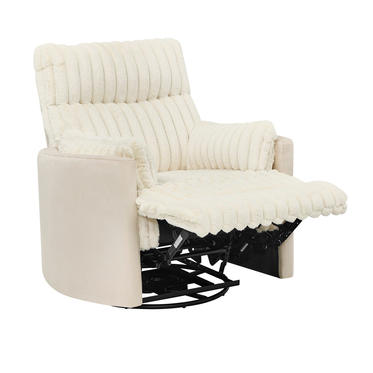 Poltrona reclinabile girevole con rotazione a 360°, reclinazione manuale e braccioli imbottiti