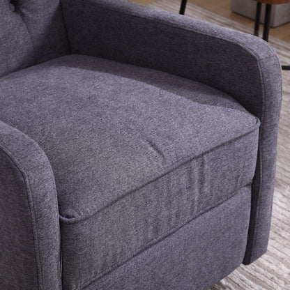 Poltrona reclinabile girevole con poggiapiedi, movimento scorrevole e design ergonomico