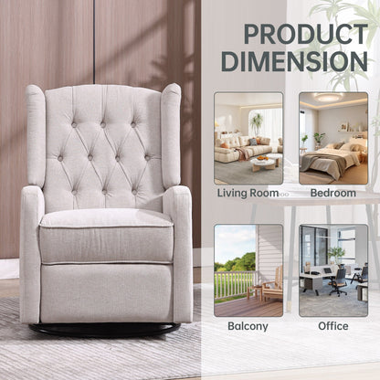 Poltrona reclinabile girevole con poggiapiedi, movimento scorrevole e design ergonomico