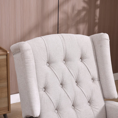 Poltrona reclinabile girevole con poggiapiedi, movimento scorrevole e design ergonomico