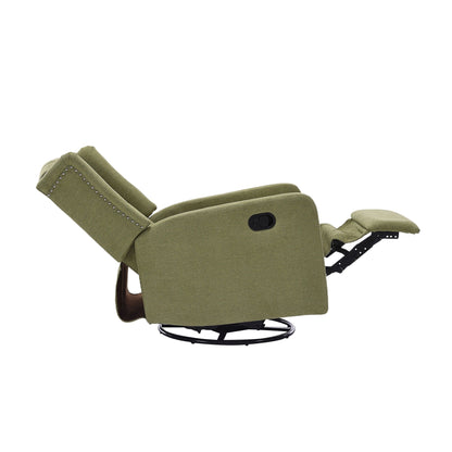 Poltrona reclinabile girevole a dondolo con poggiapiedi, movimento di scorrimento e design ergonomico