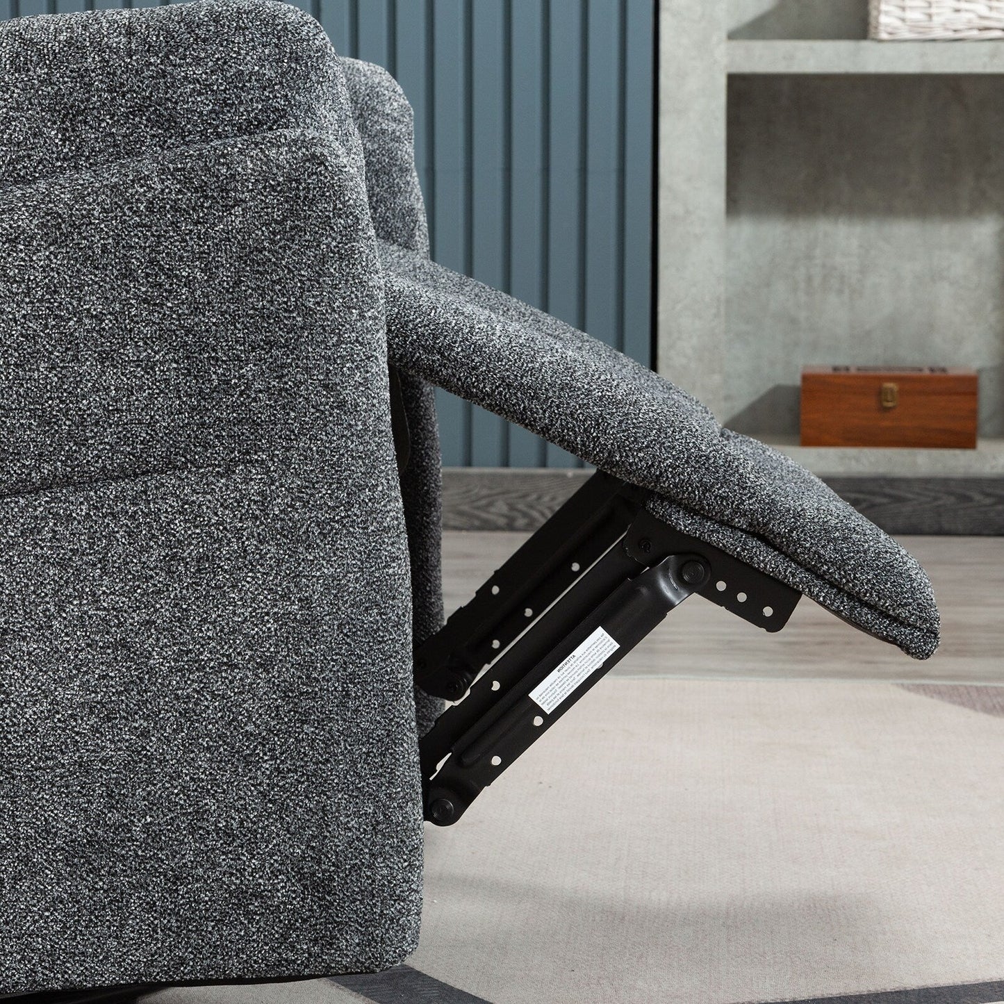 Poltrona reclinabile girevole in tessuto, divano reclinabile manuale, set di due