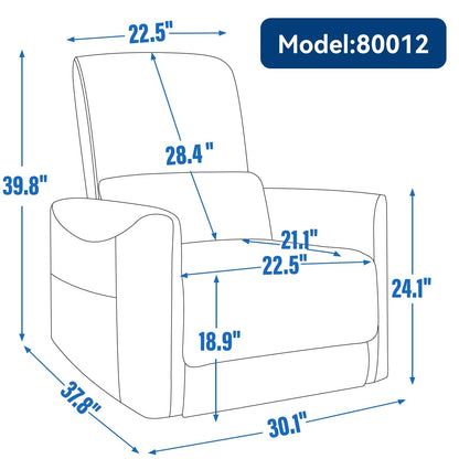 Poltrona reclinabile girevole a dondolo con rotazione di 270°, reclinazione infinita e USB/tipo C