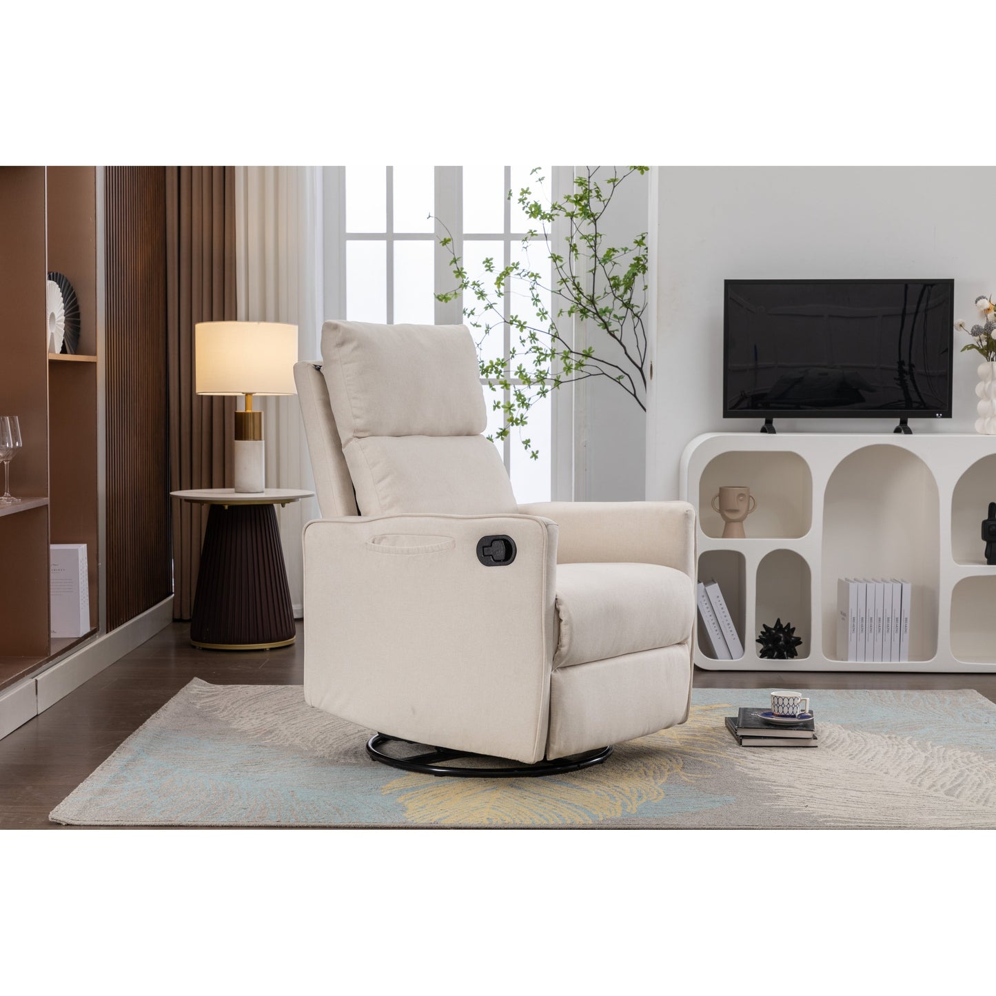 Poltrona a dondolo girevole reclinabile