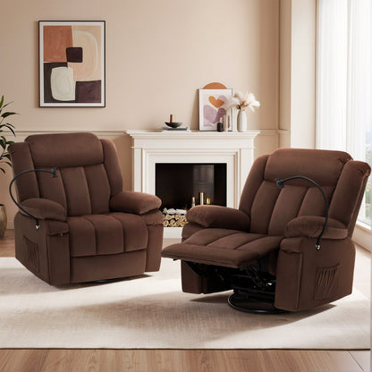 Poltrona reclinabile girevole con massaggio, riscaldamento e supporto per telefono: ideale per soggiorno, ufficio, camera da letto