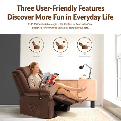 Poltrona reclinabile girevole con massaggio, riscaldamento e supporto per telefono: ideale per soggiorno, ufficio, camera da letto