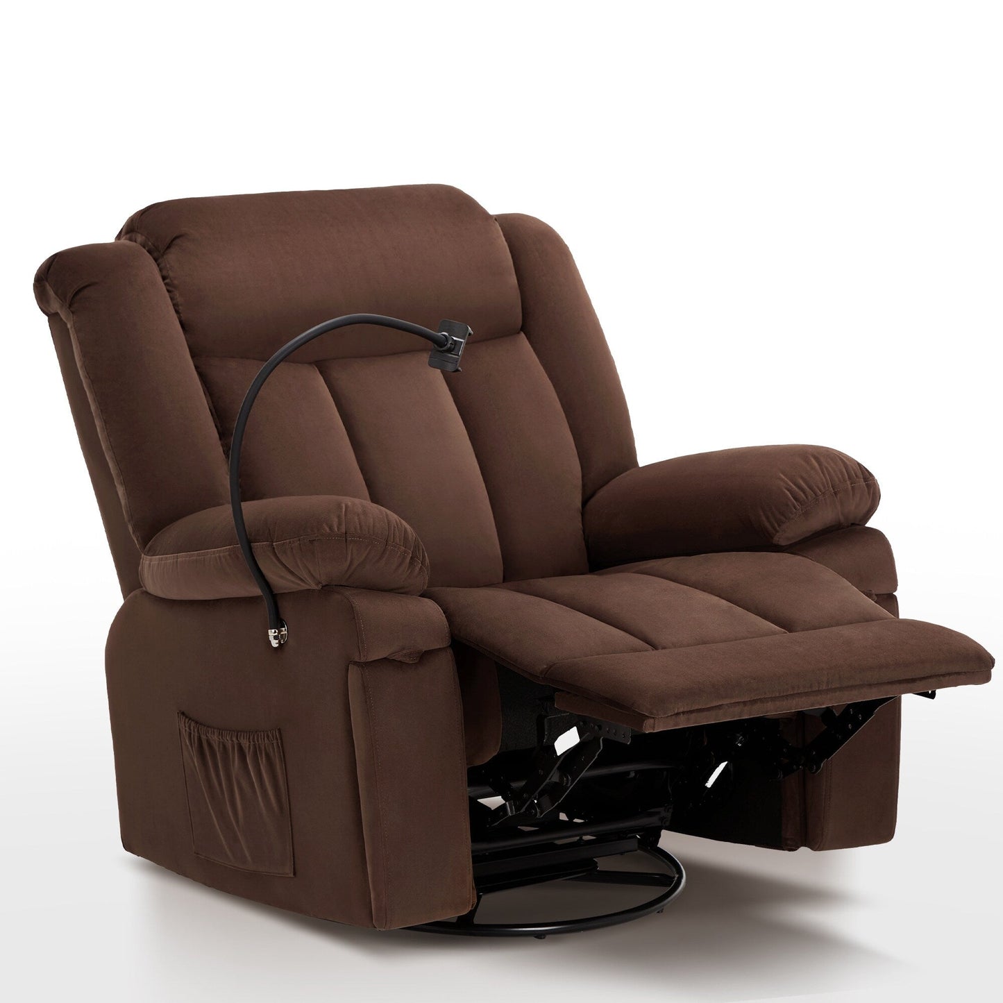 Poltrona reclinabile girevole con massaggio, riscaldamento e supporto per telefono: ideale per soggiorno, ufficio, camera da letto