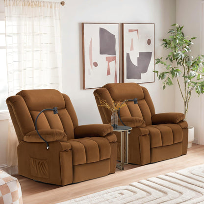 Poltrona reclinabile girevole con massaggio, riscaldamento e supporto per telefono: ideale per soggiorno, ufficio, camera da letto