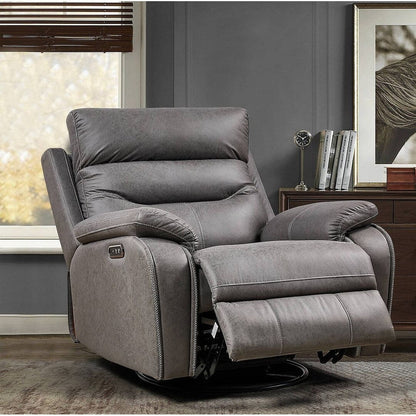 Divano reclinabile girevole singolo con telecomando elettrico e porta USB