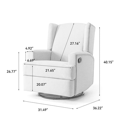 Poltrona reclinabile girevole con schienale alto e dondolo per bambini