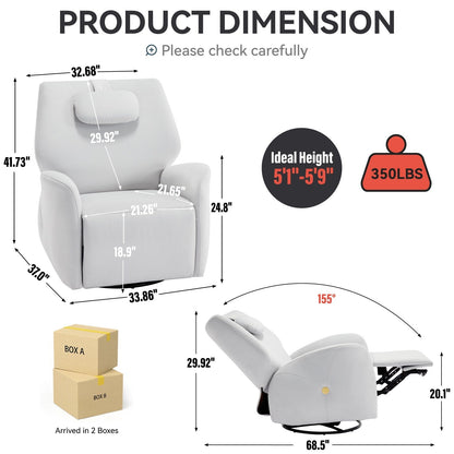 Poltrona reclinabile elettrica girevole e basculante con supporto lombare