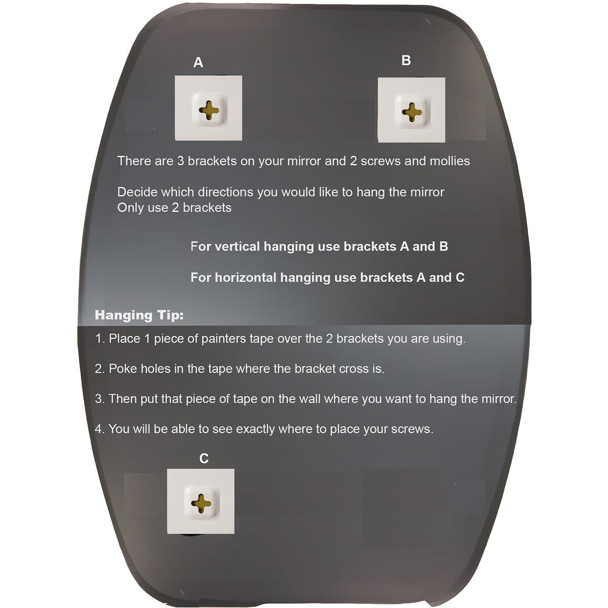 Specchio da bagno ovale moderno senza cornice Sydney