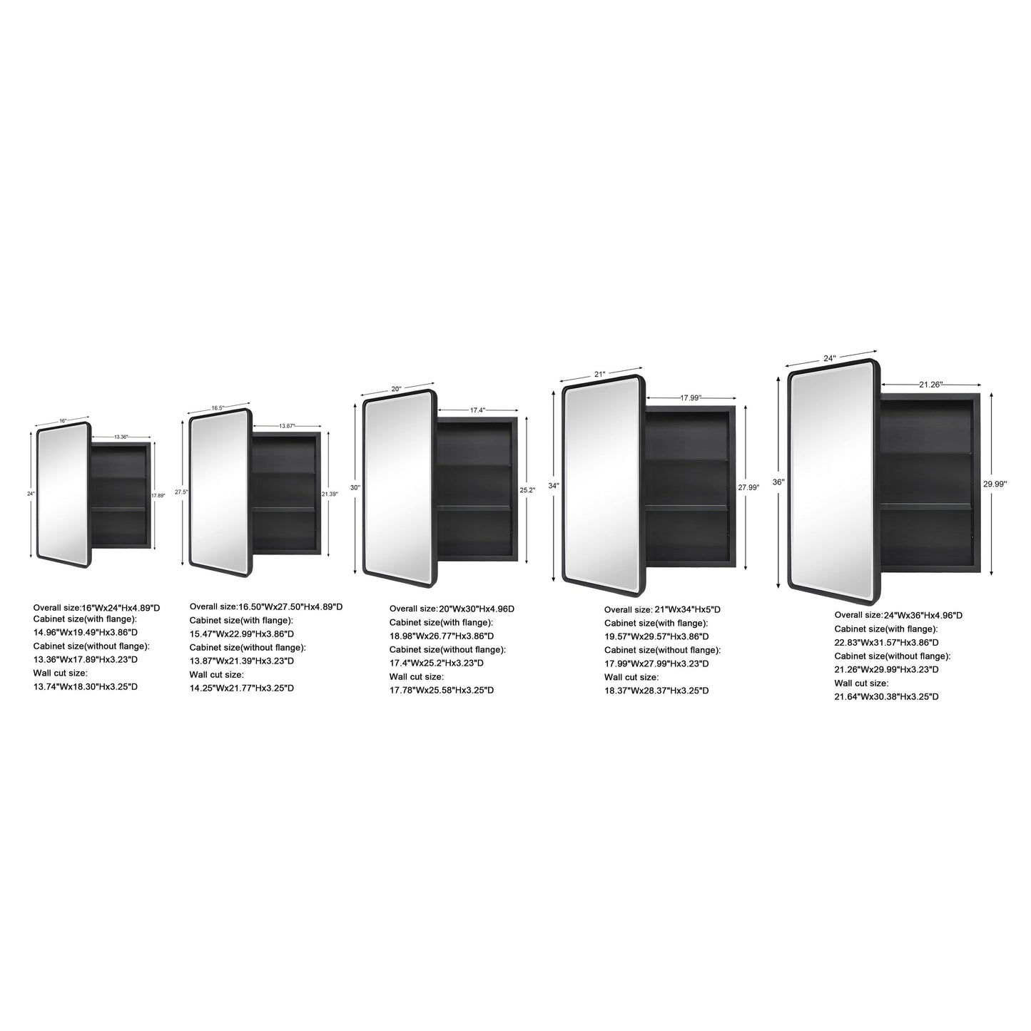 Armadietti per medicinali da bagno in metallo da incasso TEHOME Farmhouse con specchio