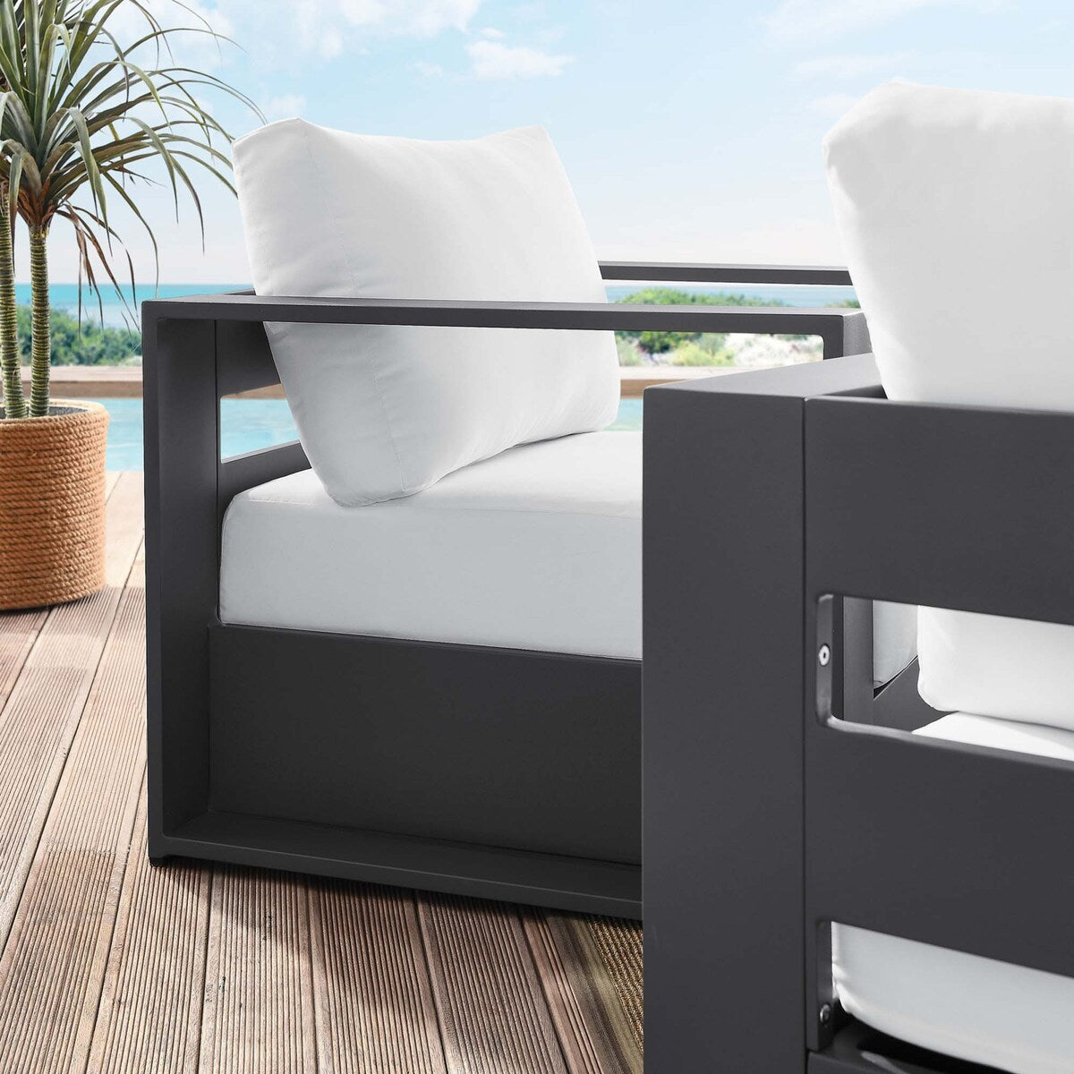 Set di poltrone da esterno Tahoe in alluminio verniciato a polvere, 2 pezzi