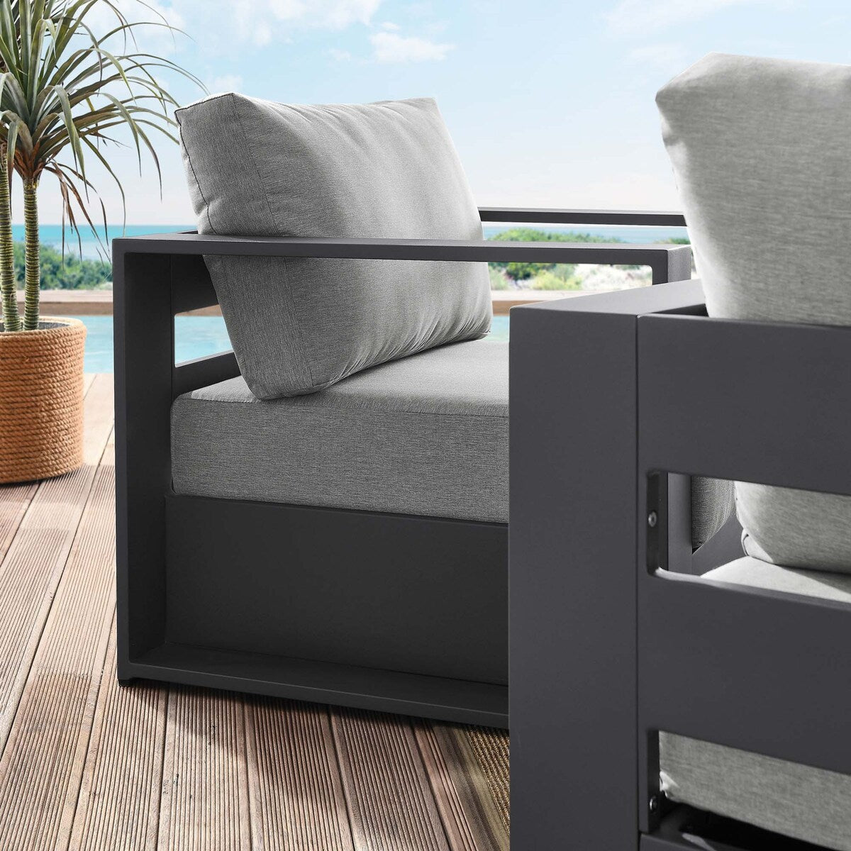 Set di poltrone da esterno Tahoe in alluminio verniciato a polvere, 2 pezzi